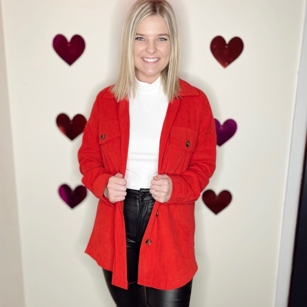 Cherry Corded Shacket